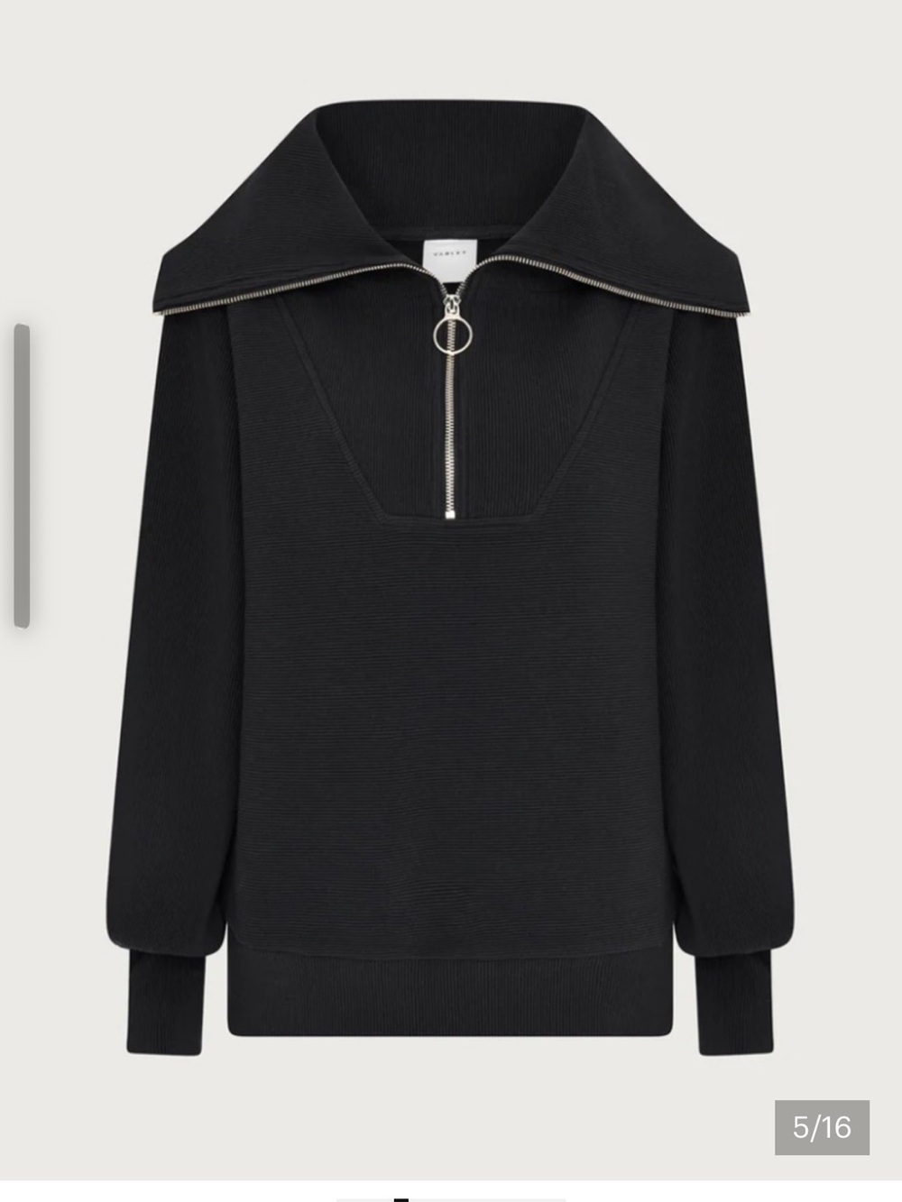 Varley Vine Black Half-Zip Pullover Sweater